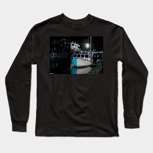 Moon Lit Harbor Long Sleeve T-Shirt